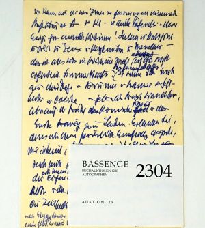 Lot 2304, Auction  123, Benn, Gottfried, Manuskript-Fragment