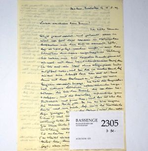 Lot 2305, Auction  123, Boveri, Margret, 5 Briefe an Gottfried Benn + Beigabe