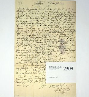 Lot 2309, Auction  123, Bode, Johann Joachim Christoph, Brief an Nicolai
