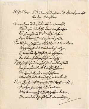 Lot 2312, Auction  123, Crusius, Christian August, Brief 1771 an Anton Graff