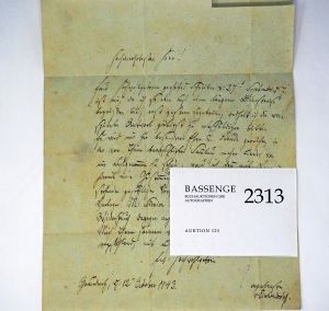 Lot 2313, Auction  123, Eichendorff, Joseph von, Brief an Karl Goedeke