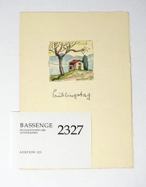 Los 2327 - Hesse, Hermann - Gedichtmanuskript mit Aquarell - 1 - thumb