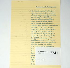 Lot 2341, Auction  123, Roth, Eugen, Gedichtmanuskript