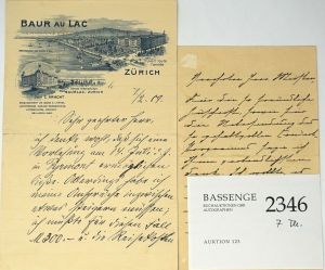 Lot 2346, Auction  123, Schoenaich-Carolath, Emil Prinz von, Brief 1903 + Beigaben