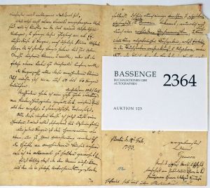 Lot 2364, Auction  123, Gruson, Johann Philipp, Brief 1793 an den Verleger Franke