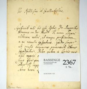 Lot 2367, Auction  123, Leyser, Polycarp von, Brief 1725