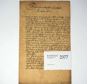 Lot 2377, Auction  123, Friedrich Wilhelm, Kurfürst von Brandenburg, Signierte Verfügung auf einem Brief an ihn