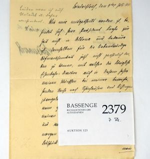 Lot 2379, Auction  123, Bismarck, Otto Fürst von, 4 Briefe 1891-1894