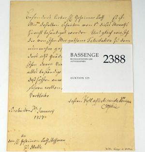 Los 2388 - Sophie Dorothea, Königin von Preußen - Brief 1737 - 0 - thumb
