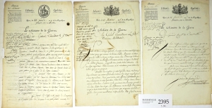 Los 2395 - Bernadotte, Jean Baptiste und  - 3 Briefe - 1 - thumb