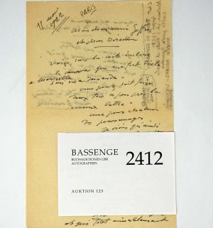 Los 2412 - Bourdelle, Antoine - Brief 1922 an Gustave Geffroy - 0 - thumb