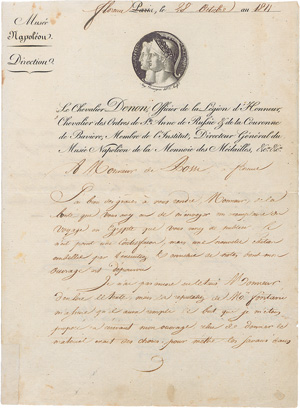 Los 2419 - Denon, Dominique-Devant - Brief 1811 an de Rossi - 0 - thumb