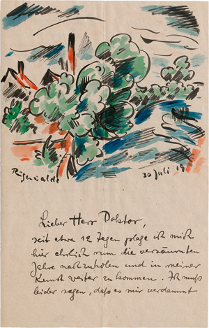 Los 2420 - Jacobi, Rudolf - Brief 1919 mit Aquarell - 0 - thumb