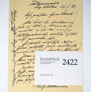 Los 2422 - Mackensen, Fritz - Brief 1921 - 0 - thumb