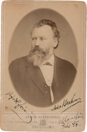 Los 2433 - Brahms, Johannes - Porträtfoto mit Widmung 1886 - 0 - thumb