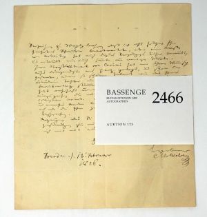 Los 2466 - Weber, Carl Maria von - Brief 1826 - 0 - thumb