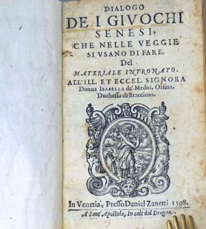 Los 2490 - Bargagli, Girolamo - Dialogo de i givochi Senesi - 0 - thumb