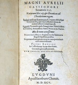 Los 2510 - Cassiodorus, F. M. A. - Variarum libri XII et chronicon ad Theodericum regem. - 0 - thumb