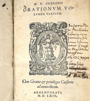Los 2512 - Cicero, Marcus Tullius - Orationum volumen tertium - 0 - thumb