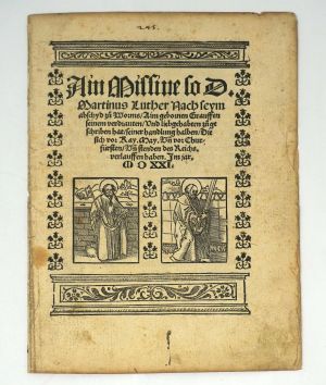 Los 2554 - Luther, Martin - Ain Missive so Luther nach seym abschyd zů Worms zůgeschriben hat - 1 - thumb