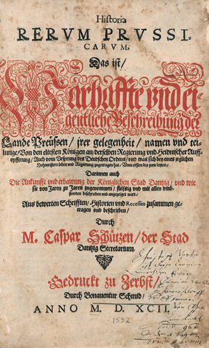 Lot 2598, Auction  123, Schütz, Caspar, Historia rerum Prussicarum