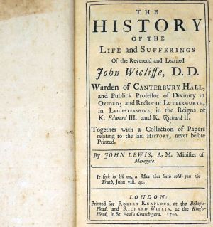 Lot 2653, Auction  123, Lewis, J., The History of the Life and Sufferings of  John Wicliffe 