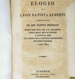 Lot 2763, Auction  123, Niccolini, Giovanni Battista, Elogio di Leon Batista Alberti