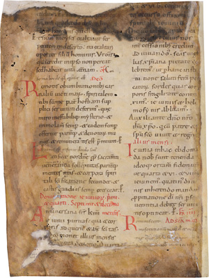 Lot 2805, Auction  123, Sakramentar, Einzelblatt einer lateinische Handschrift auf Pergament. 1 Fragmentbl. 