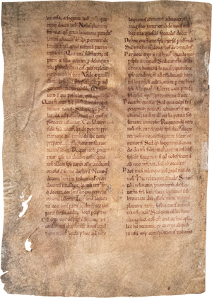 Lot 2806, Auction  123, Gregor I. Papst, Homiliae in Evangelias. Einzelblatt einer lateinischen Handschrift auf Pergament