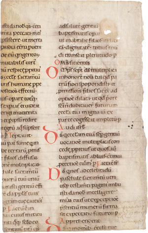 Lot 2809, Auction  123, Rituale Romanum, Rituale Romanum. Fragment eines Blattes aus einer lateinischen Handschrift 