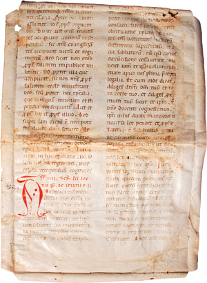 Lot 2811, Auction  123, Homiliar, Großes Fragmentblatt einer frühen mittelalterlichen Handschrift