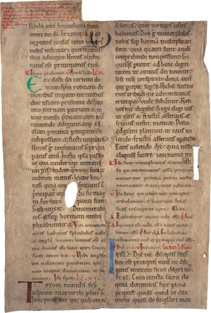 Lot 2819, Auction  123, Officium, Einzelblatt einer lateinischen Handschrift auf Pergament. Blattfragment 