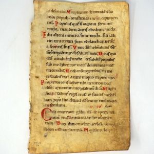 Lot 2820, Auction  123, Psalter, Psalm 17-18 Einzelblatt einer lateinischen Handschrift auf Pergament. 