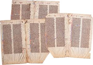 Los 2825 - Exempla codicum medii aevi - Konvolut von Fragmenten aus sechs mittelalterlichen Handschriften und Einzelblättern. Lateinische Handschrift auf Pergament.  - 0 - thumb