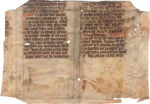Los 2847 - Chrysostomus, Johannes - Mitteldeutsche Handschrift auf Pergament. Fragment eines Blattes (untere Hälfte).  - 0 - thumb