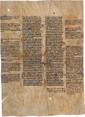 Lot 2850, Auction  123, Gregorius IX., Papa, Decretales-Einzelblatt Verordnungen und Beschlüsse des Papstes