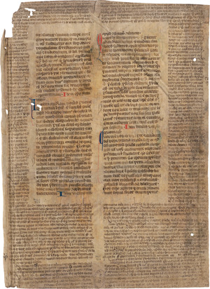 Lot 2852, Auction  123, Gregorius IX., Papa, Decretales-Einzelblatt Verordnungen und Beschlüsse des Papstes