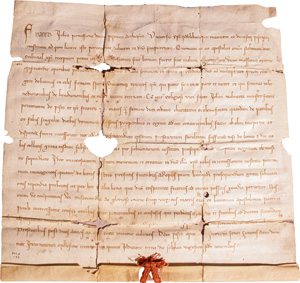 Los 2854 - Giovanni dei Conti - Erzbischof von Pisa. Erlass. Lateinische Urkunde auf Pergament. 1 Bl. 18  Zeilen.  - 0 - thumb