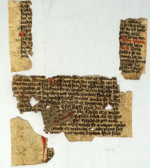 Los 2878 - "Heiliger Geist" - 3 Fragmente einer spätmittelalterlichen deutschen Handschrift + Beilage - 0 - thumb
