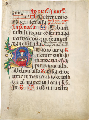 Cantus Gregorianus, Einzelblatt aus einer liturgischen Handschrift des Spätmittelalters 