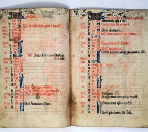 Lot 2905, Auction  123, Kalendarium, eines Stundenbuchs des englischen Ritus. Lateinische Handschrift auf Pergament. 