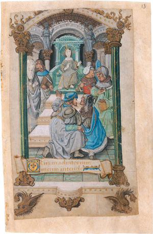 Lot 2909, Auction  123, Christus im Tempel, Einzelblatt eines spätmittelalterlichen Stundenbuchs auf Pergament 