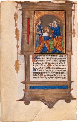 Lot 2912, Auction  123, Unctio regis, Einzelblatt eines spätmittelalterlichen gedruckten Stundenbuchs