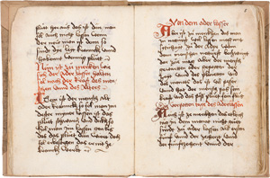 Asanger Aderlassbüchlein, Deutsche Handschrift auf Papier. 2 Traktate in 1 Band. 