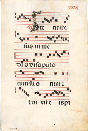 Lot 2919, Auction  123, Antiphonale, Off[erto]r[ium. Et] Int[r]o[ivit] de celo dominus. Italien 16. Jahrhundert