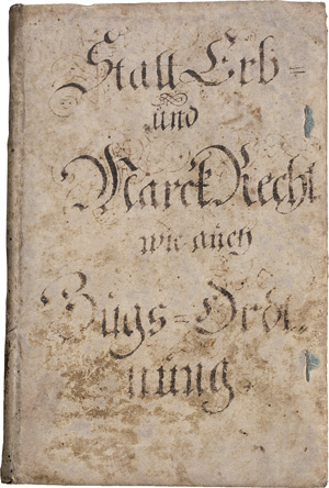 Lot 2942, Auction  123, Schaffhausen, Statt Erb- und MarckRecht wie auch Zugs-Ordtnung