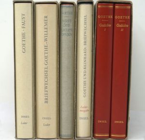 Lot 3142, Auction  123, Goethe, Johann Wolfgang von, Konvolut von 5 Werken in Vorzugsausgaben des Inselverlags in Dünndruck