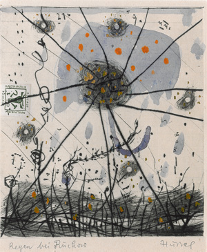 Los 3237 - Hussel, Horst - Sonne und "Regen bei Ruchow". 2 Kaltnadelradierungen, signiert - 1 - thumb