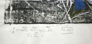 Los 3243 - Hussel, Horst - Ohne Titel (Abstraktion II). Mischtechnik mit Aquarell und Monotypie, signiert - 6 - thumb