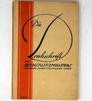Lot 3432, Auction  123, Gumbel, Emil Julius, Denkschrift des Reichsjustizministers